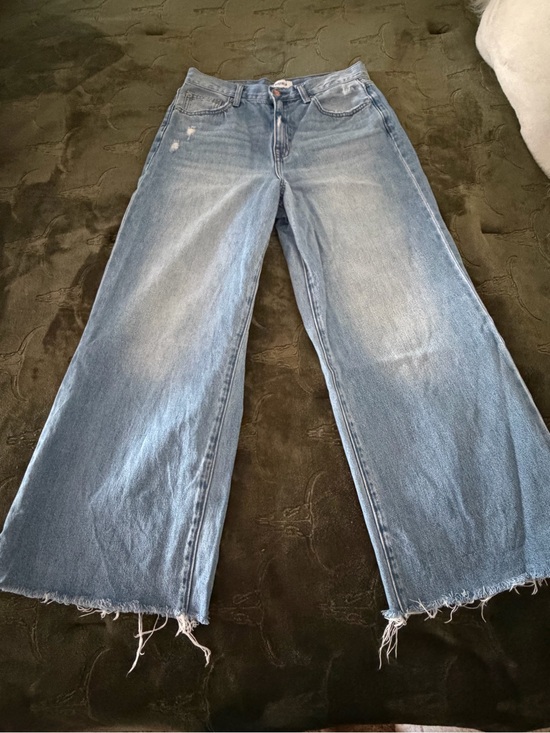 pistola Denim - Pistola Wide Leg Women's Jeans - Light Blue Distressed